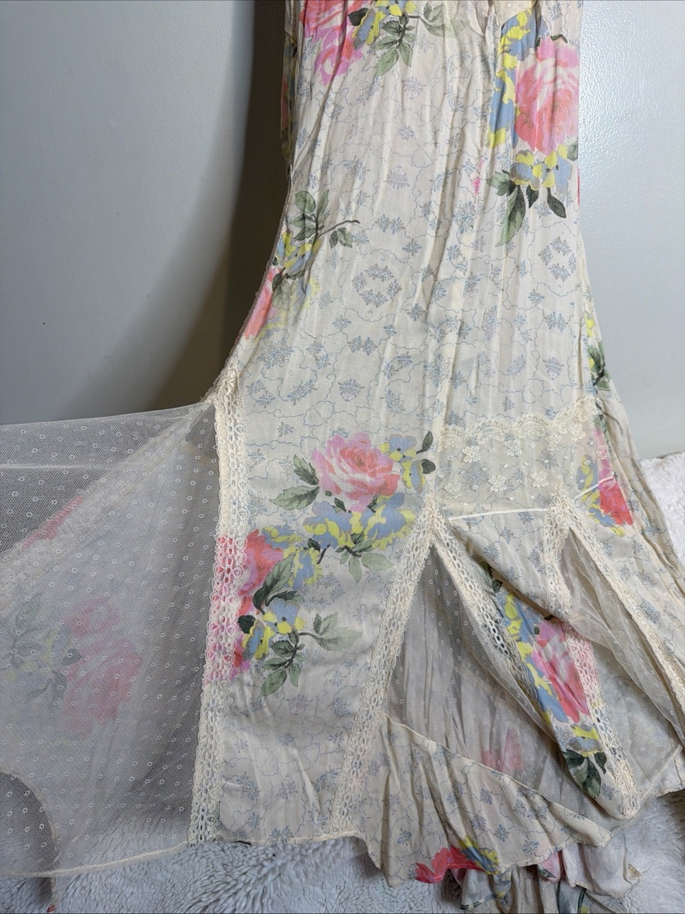 Free People Good Luck Charm Lace Floral Vintage maxi Slip Dress - Picture 5 of 10